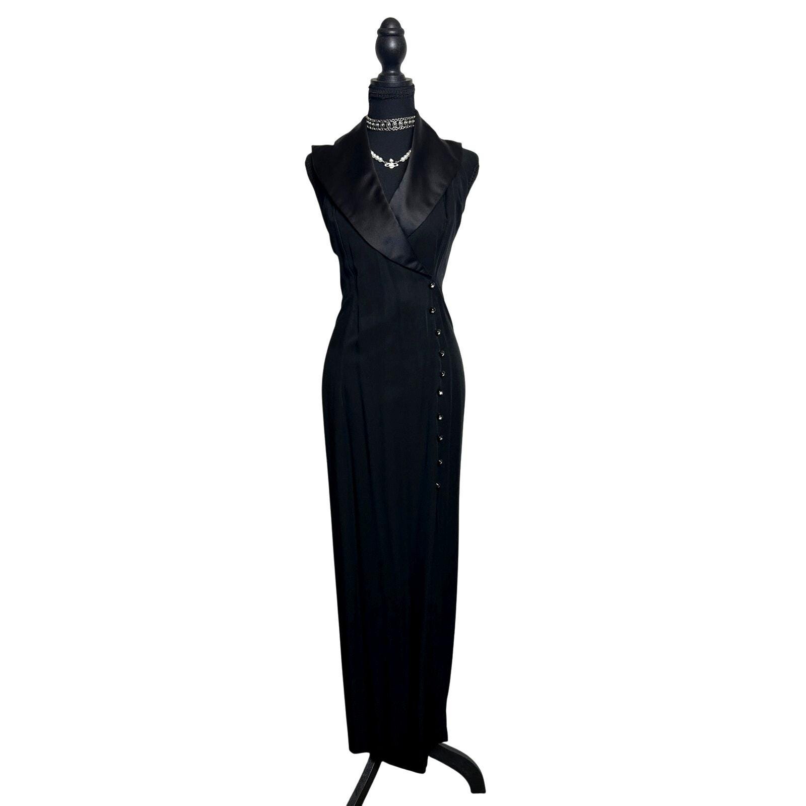 Black Maxi Tuxedo Dress - Etsy
