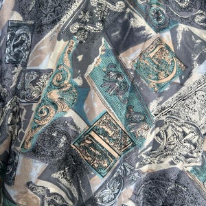 Baroque Versace Inspired 90s Silk Button Down Blouse Christie & Jill Size S