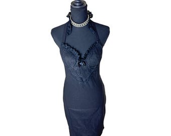 nwt Killstar ophelia midi dress gothic lingerie bodycon lace collar dark feminine vampy coquette