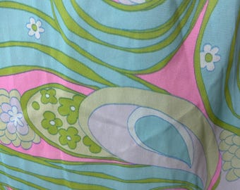 Conjunto de bata y camisón vintage de los años 60, estilo Mod Dayglo, colorido, con bolsillos, tallas S/M, estilo psicodélico.