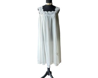 1960s Vanity Fair Bridal Peignoir Set Chiffon Robe + Slip Size S Vintage Bridal