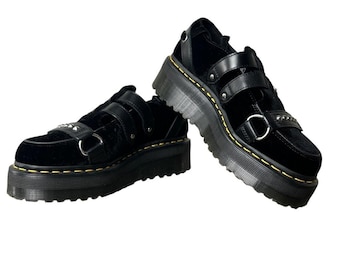 Dr. Martens Wednesday Addams Ramsay Quad Platform Mary Jane Goth Euro Grunge S 7