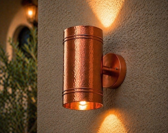 Handmade Copper Wall Sconce, Modern Moroccan Light Fixture, Hammered Metal Lamp, Warm Ambient Light