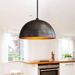 Hammered Antique Brass Dome Light Fixture, Handmade Pendant Light, Brass Oxide Ceiling Lamp, Solid Brass Dome, Moroccan Oxide Light