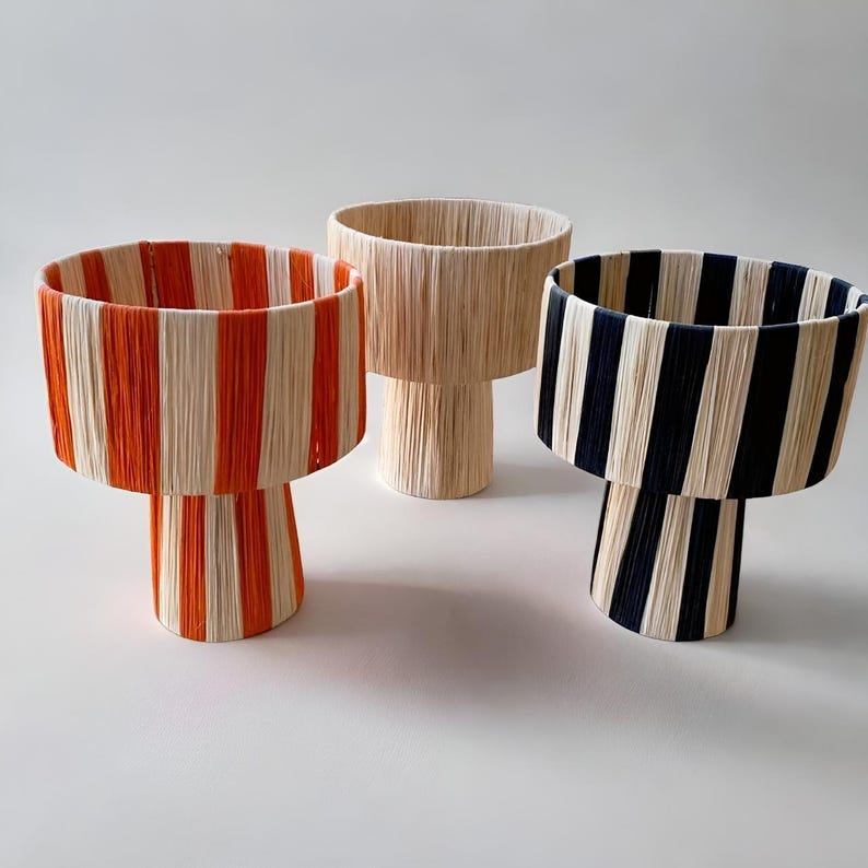 Lámpara de mesa de rafia tejida a mano: iluminación de estilo marroquí