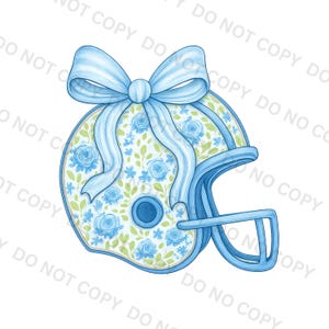Casco de fútbol americano con diseño floral azul PNG: Diseño de espíritu de escuela y equipo