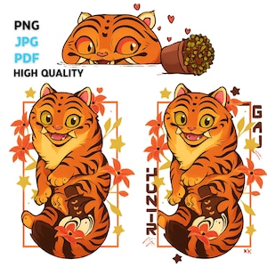 kpop demon hunters Tiger Png, Merch Kpop Png, Hunters Tiger fan, Derpy the Tiger And Bird Demon Hunter Tiger Png, kpop demon hunters