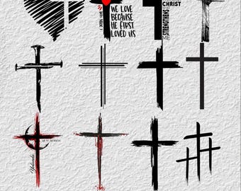 Christian Cross PNG Bundle: Religious Faith Designs (Digital Download)