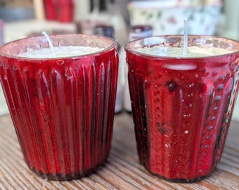 Holiday Votive Set of Four Red Containers
