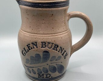 Vintage 6&quot; Glen Burnie, MD Stoneware Pitcher