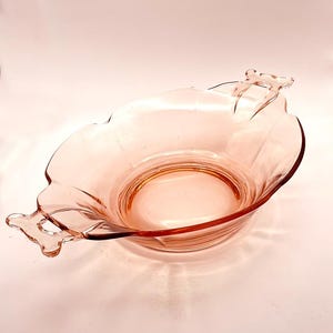 Vintage Pink Depression Glass Serving Bowl
