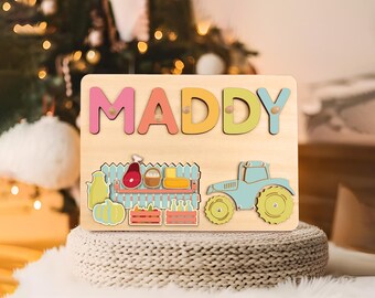 Personalized Wooden Name Puzzle, Montessori Toy, Baby Shower Gift