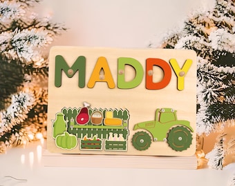 Personalized Wood Name Puzzle: Custom Toddler Learning Toy