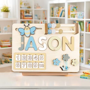 Custom Handmade Name Puzzle, Personalized Birthday Gift for Kids, baby first Christmas, 1st Birthday Gift Gift, Wood Toy