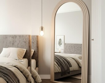 Custum Size Scandinavian Full Length Mirror - Scandinavian Arched Giant Full-Length Mirror - Large Floor Mirror - Giant Hallway Floor Mirror