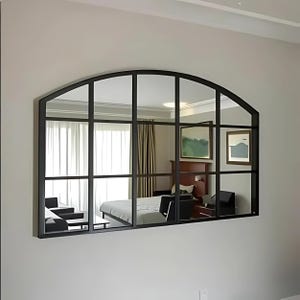 Window Pane Mirror -  Window Big Wall Mirror - Window Mirror Farmhouse Asymmetrical Mirror - Window Wall Mirror - Irregular Window Mirror