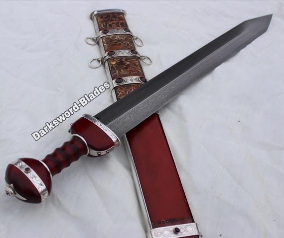 Roman Spatha Sword – Hand Forged Damascus Steel Ancient Cavalry Historical Replica Blade