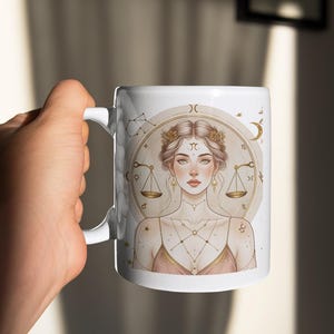 Libra Mug, Zodiac Balance Mug, Spiritual Libra Gift, Inspirational Quote Coffee Cup, Elegant Birthday Gift for Woman, Sister, Best Friend