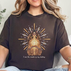 Spiritual Shirt Goddess Manifestation Tee, Divine Feminine Boho Top, Law of Attraction Comfort Colors, Mystical Energy Shirt