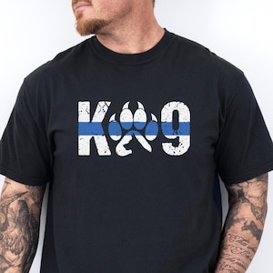 K9 Thin Blue Line Shirt Comfort Colors Police Dog T-Shirt Support Law Enforcement Tee Gift for Pet Lovers Dog Owners Birthday Present
