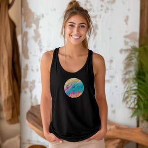 Get Up & Dance Fitness Colorful Women&#39;s Flowy Racerback Tank Summer Top Beach Apparel Fitness Gear Casual Wear