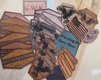 Bulk Ordering - Genuine Custom Leather Patches for Groups, Events, Businesses, Churches, Reunions and Custom Logos - Discounts Available