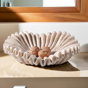 Marmor Rüschen Schale, Naturstein Schale, Dekorative Marmor Schale, Ausgebossene Marmor Schale, Moderne Wohnkultur, Einzigartige Marmor Schale, Geschenk für Zuhause