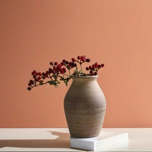 テクスチャ仕上げの素朴な日本風の花瓶、テーブルセンターピースの装飾、ボヘミアンシックな陶器
