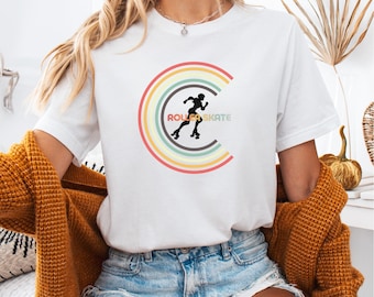 Groovy Roller Skate Tee, Retro Roller Skate Tee, Funky Skating Tee, Vintage 70s Inspired Design, Skating Lover Gift, Gift For Girlfriend