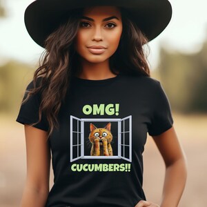 Hilarious Cat Meme Shirt, Funny Cartoon Kitty T-Shirt, Scared Cat Graphic Tee, Gift for Cat Lovers, Animal Humor Shirt, Pet Joke Tee