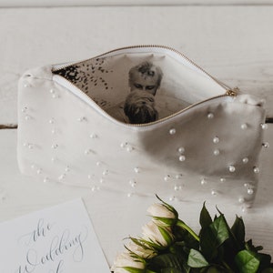Personalized Pearl Clutch: Bridal Photo Purse