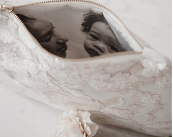 Mother of the groom gift | Mother of the bride gift | Personalized Photo Lining Purse