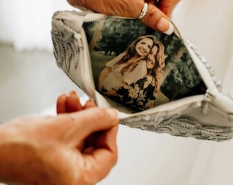 Personalized Photo Lining Purse, Mother&#39;s Day Gift For Mom, Custom Clutch, Bridal Shower Gift, Gift From Daughter