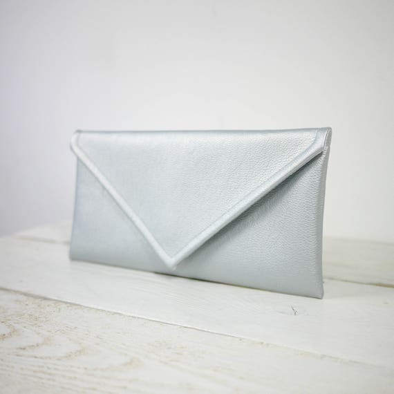 silver envelope clutch