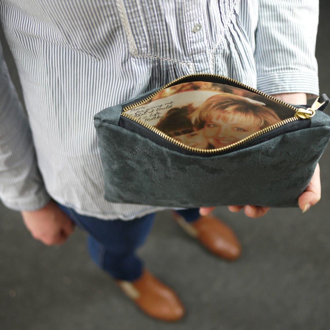 Custom Photo Clutch Available in 54 Colors Simple Photo Purse Black