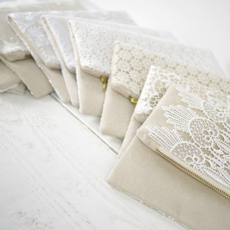 ivory lace clutch
