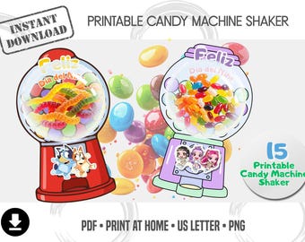 Shaker Candy Machine Template | Printable PDF | Candy Shaker Template | Children's Day / Birthday Crafts | DIY Favor Box