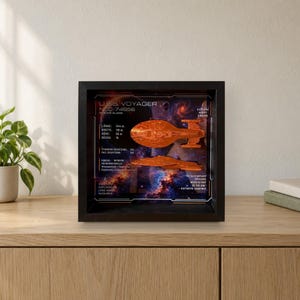 USS Voyager NCC-74656 Shadow Box 25×25 cm – Intrepid-Klasse – Wanddeko – Fan Made