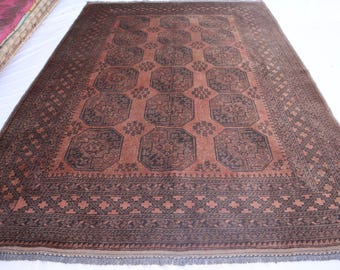 アフガニスタンアンティーク風色褪せたラグ、7x9インチのハンドメイド