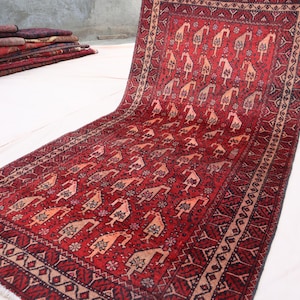 Antique Turkmen Red Rug, 3x6 Hand Knotted Rug, Soft Wool Area Rug, Persian Rare Rug, Tribal Afghan Old Rug, Kids Room Office Living Room Rug