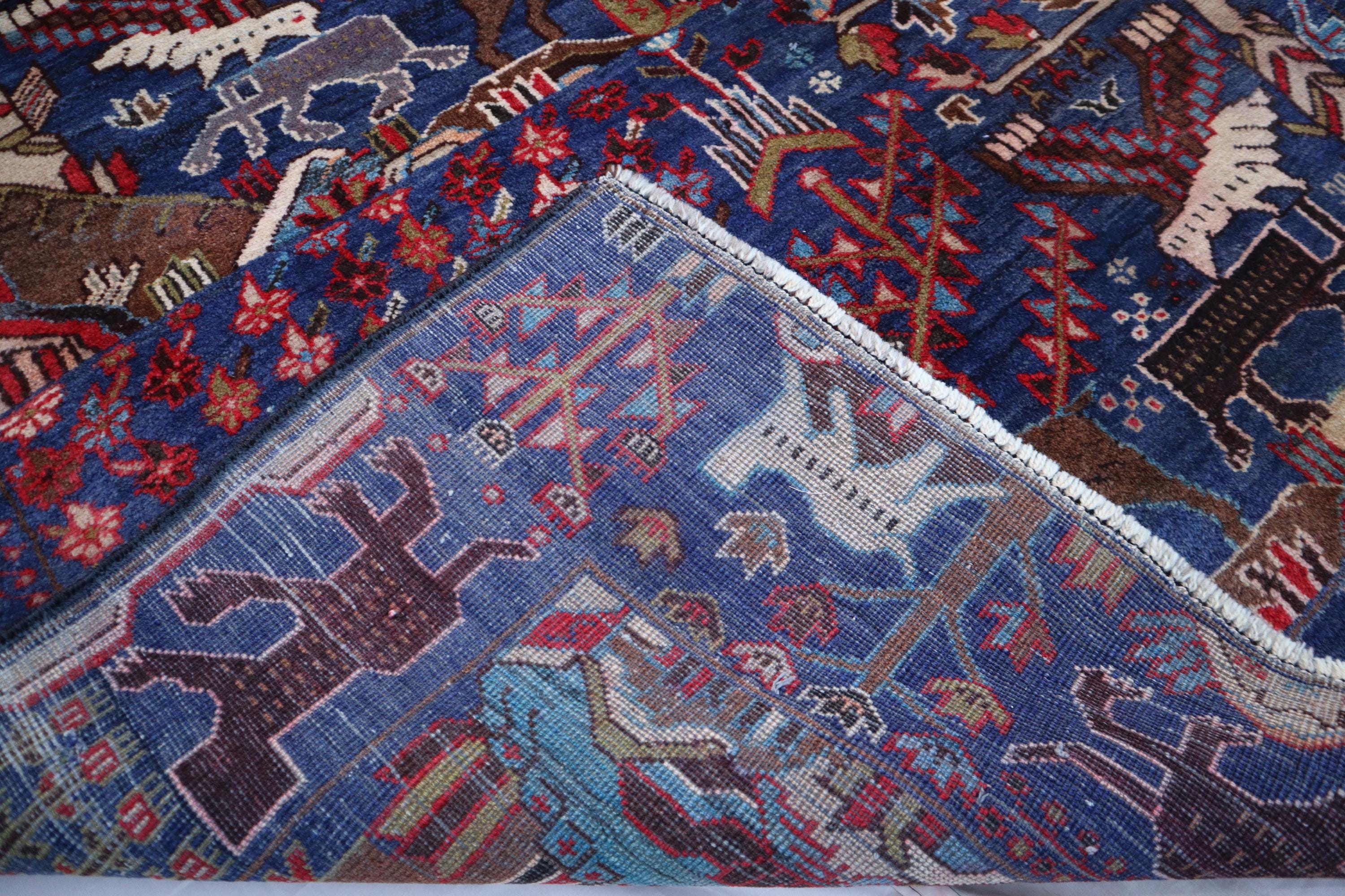 アフガニスタンの絵画的ラグ：4x7インチのヴィンテージ手織り