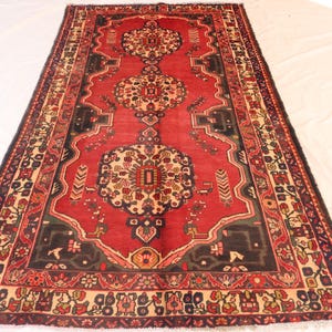 Hand-Knotted Afghan Wool Rug 5x9: Turkmen Tribal Caucasia Design