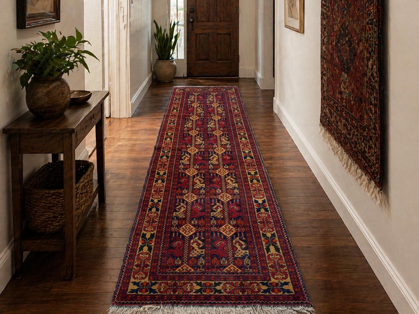Traditional Hall Runner Rug 2'11x9'8 Ft Vintage Rug, Hallway Runner Rug, Handmade Wool Rug ...