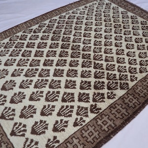 Afghan Antique Rug, 3.2x4.6 Handmade Wool Rug, Geometric Design Soft Rug, Turkmen Tribal Rug, Persian Oriental Rug, Living Room Bedroom Rug,