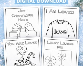 Winter Coloring Pages Printable | Cozy Self Care Coloring Mini Pack | Simple Coloring Pages | 10 Pages US Letter | PDF + PNG