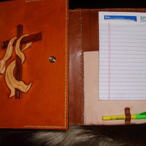 Hand made custom Bible Cover with note section