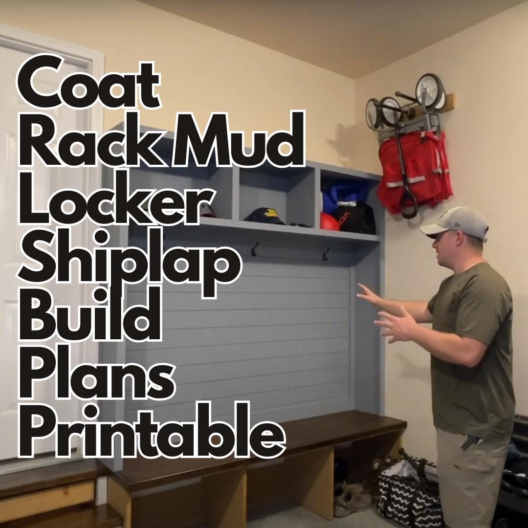 DIY Shiplap Coat Rack Mud Room Locker Hall Tree Plans