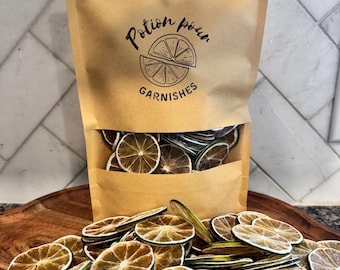 Dehydrated Lime Slices (50+ slices) – Cocktail Garnish, Dried Citrus for Drinks, Teas, Baking & Bar Accessories