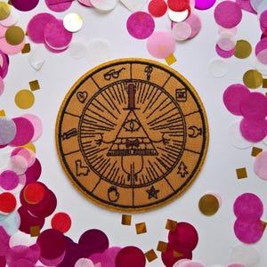 Zodiac Patch Mystic Triangle Broderad Patch, Chifferpatch All-Seeing Eye Badge, Weirdcore Jacka Patch, Ryggsäcksapplikation, Fangåva