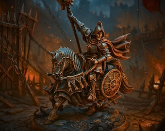Berittener Ritter STL Miniatur — 3D Print aus Resin (32 & 75 mm) für DnD